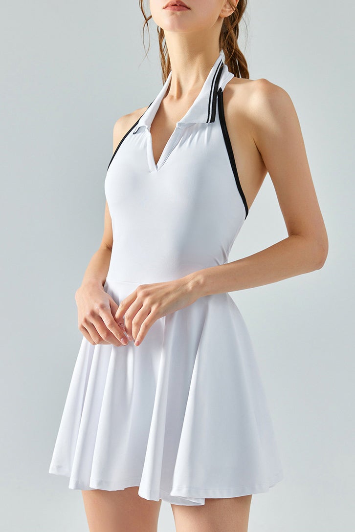SVL Padel & Tennis Dress with Built-In Bra & Shorts - White - SVL - Image 1